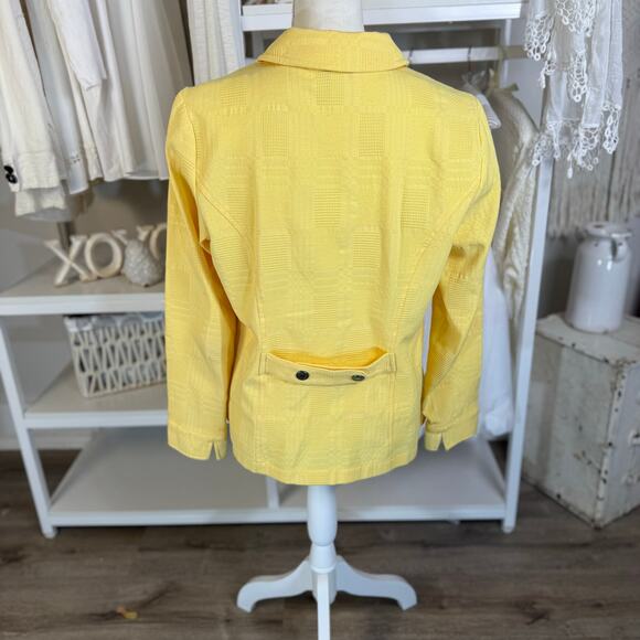 Christopher & Banks Women's Size S Yellow Button Up Blazer Jacket #3511 - Picture 3 of 8